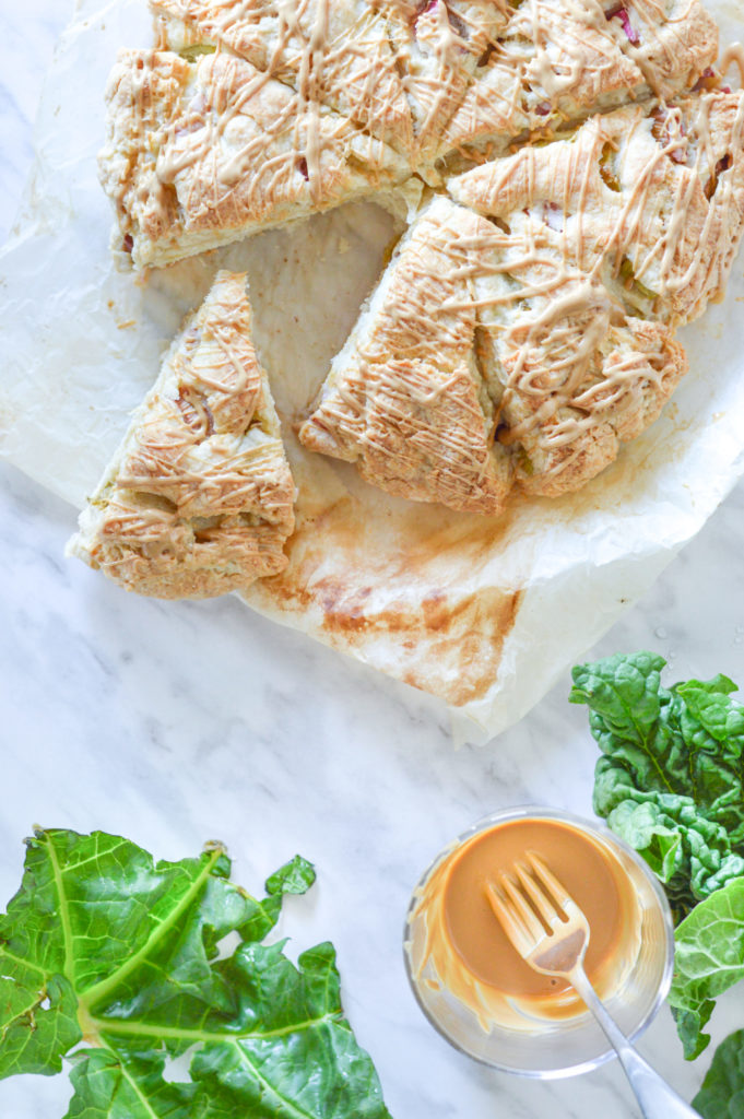 Dulcey Rhubarb and Chocolate Spring Scones • Cook & Enjoy