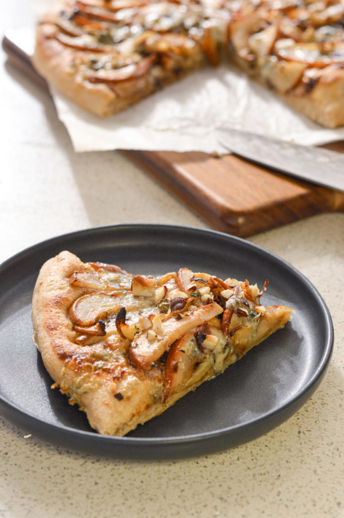 Caramelized pear and gorgonzola pizza • Cooking & Bon Appetit