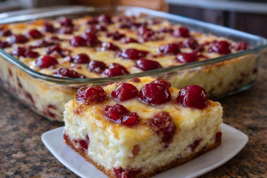 Cherry Cheesecake Bars Recipe – Easy 3-Ingredient Dessert