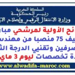 اللوائح الأولية لمرشحي مباريات توظيف 75 منصبا من مهندسين ومتصرفين وتقنيي الدرجة الثالثة في عدة تخصصات